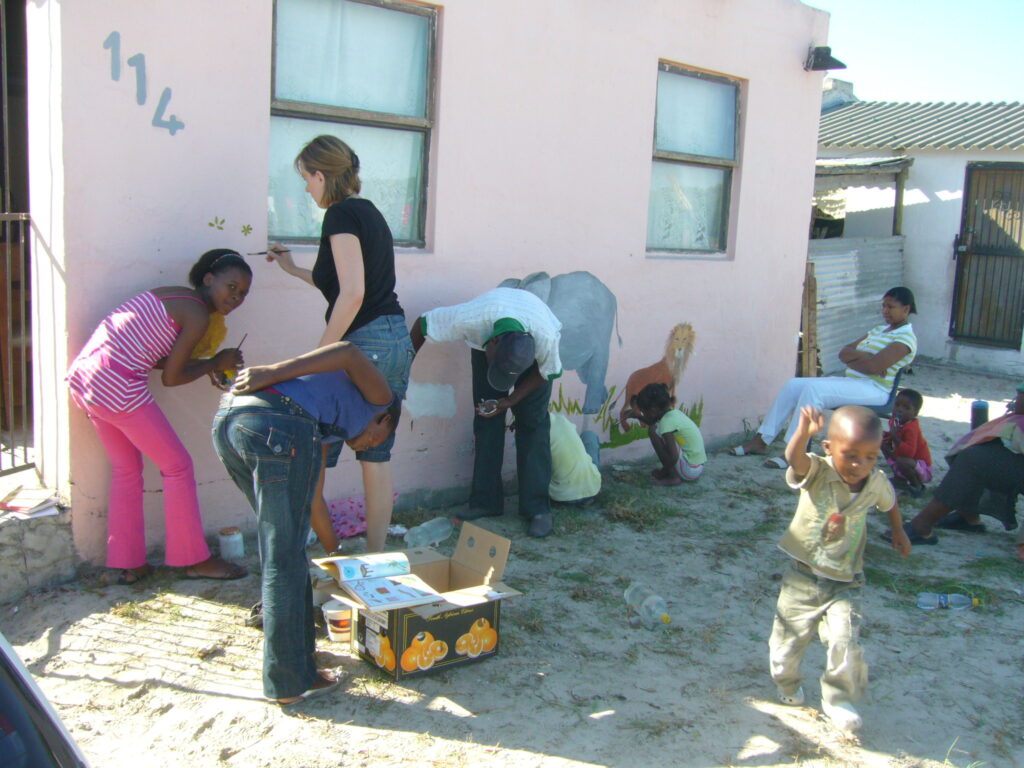 painting an outside wall